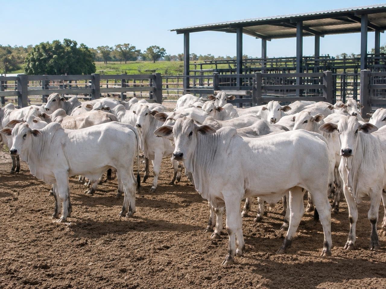 Estrutura de manejo pecuário em ambiente organizado